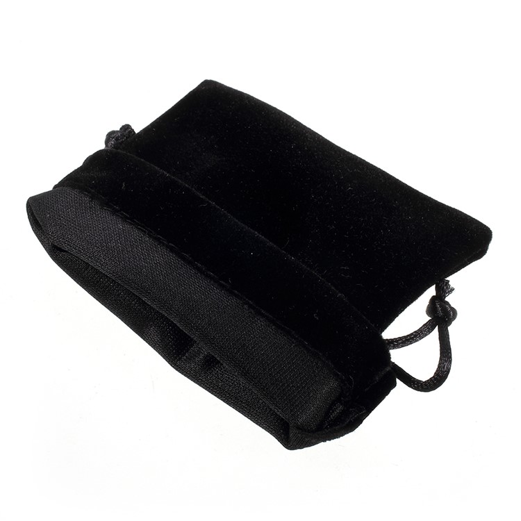 Soft Plush Jewelry Storage Bag Pouch Drawstring Bag, Size: 11.8 x 10cm - Black-4