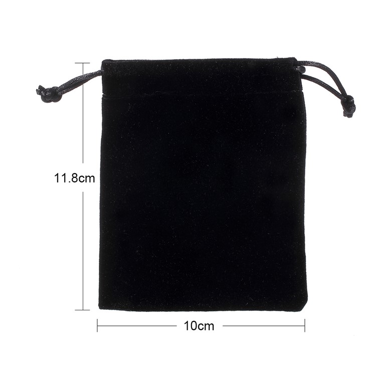 Soft Plush Jewelry Storage Bag Pouch Drawstring Bag, Size: 11.8 x 10cm - Black-5