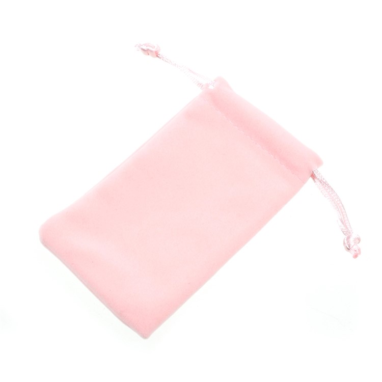 Soft Plush Storage Bag Jewelry Gift Bag Organizer Mini Drawstring Bag - Pink, Size: 6.5 x 11cm-2
