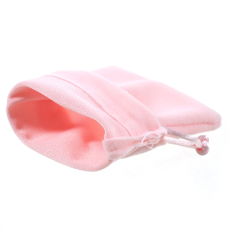 Soft Plush Storage Bag Jewelry Gift Bag Organizer Mini Drawstring Bag - Pink, Size: 6.5 x 11cm-4