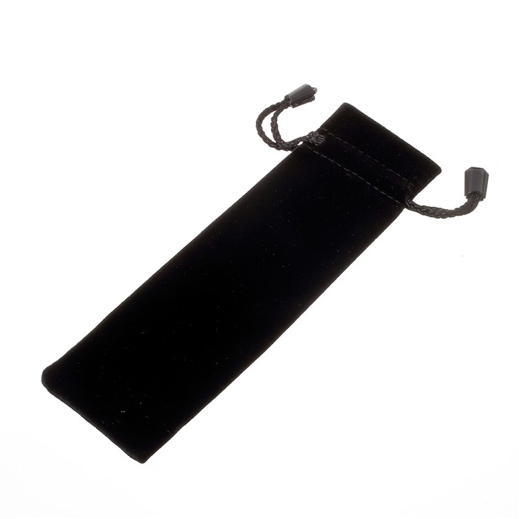 Soft Plush Drawstring Bag Jewelry Storage Pouch for Anklet Bracelet Pendant Necklace, Size: 19 x 6cm - Black-1