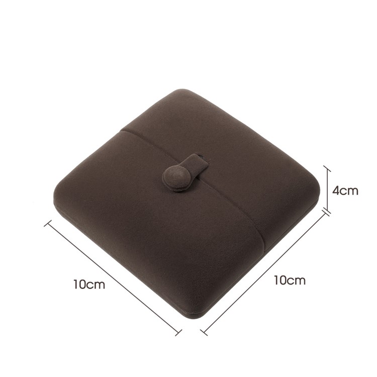 Velvet Bangles Jewelry Gift Box Holder Display Case, Size: 10 x 10 x 4cm - Coffee-3