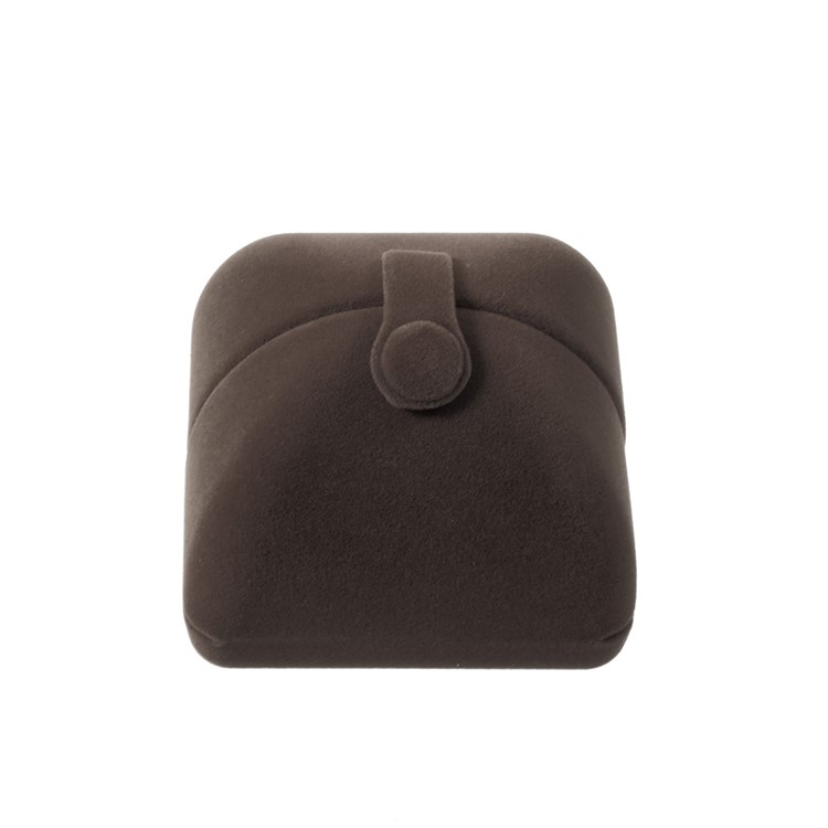 Velvet Wedding Ring Gift Box Display Case Single Ring Box, Size: 7 x 6.5 x 5.7cm - Coffee-3