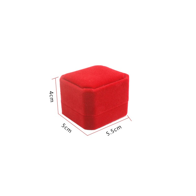 High-end Ring Earrings Jewelry Velvet Gift Box Ring Display Case - Red-7