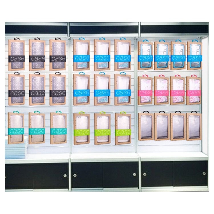 Customized Logo 50Pcs/Set Kraft Paper Box Package for iPhone /Samsung Cases, Size: 140x75mm - Purple-10