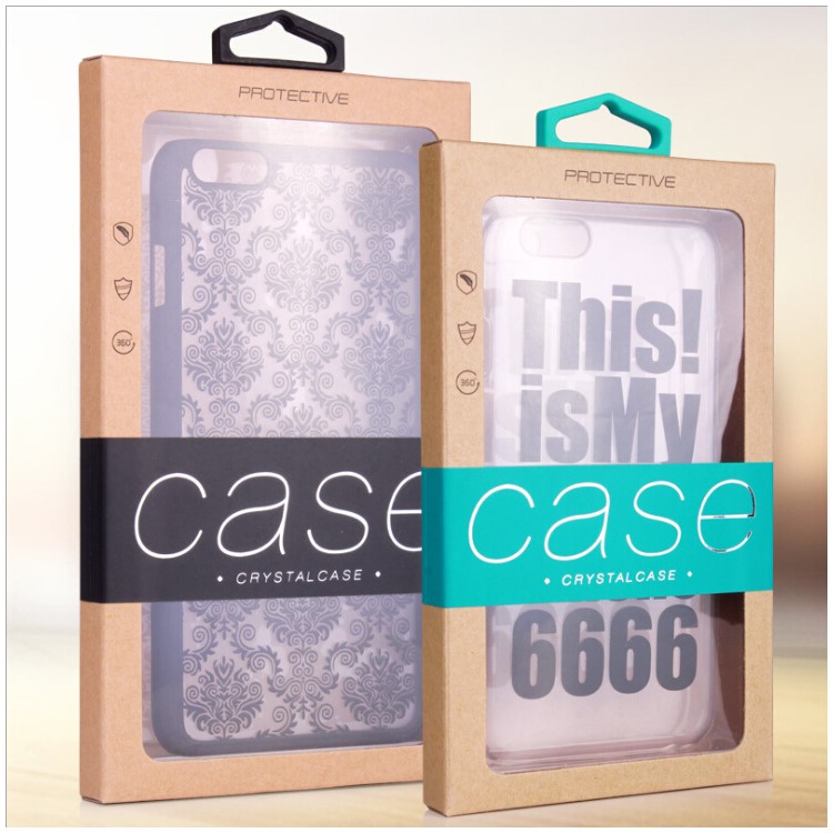 Customized Logo 50Pcs/Set Kraft Paper Box Package for iPhone /Samsung Cases, Size: 140x75mm - Purple-2