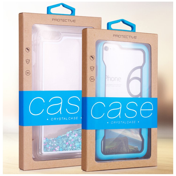 Customized Logo 50Pcs/Set Kraft Paper Box Package for iPhone /Samsung Cases, Size: 140x75mm - Purple-3