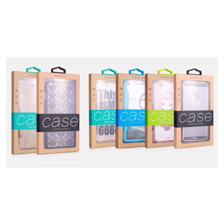 Customized Logo 50Pcs/Set Kraft Paper Box Package for iPhone /Samsung Cases, Size: 140x75mm - Purple-4