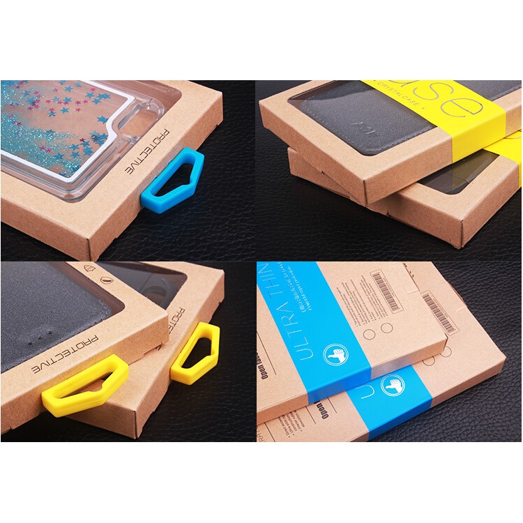 Customized Logo 50Pcs/Set Kraft Paper Box Package for iPhone /Samsung Cases, Size: 140x75mm - Purple-6