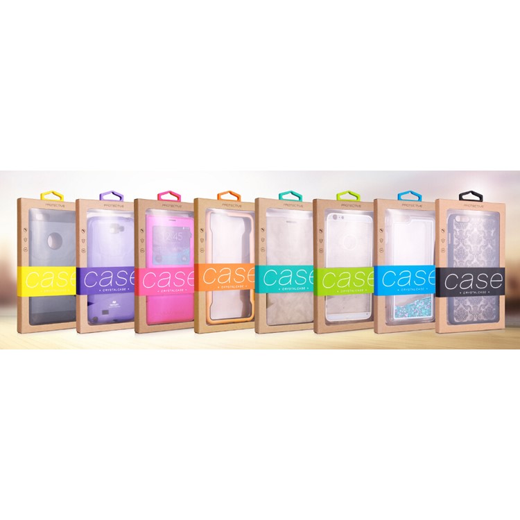 Customized Logo 50Pcs/Set Kraft Paper Box Package for iPhone /Samsung Cases, Size: 140x75mm - Purple-9