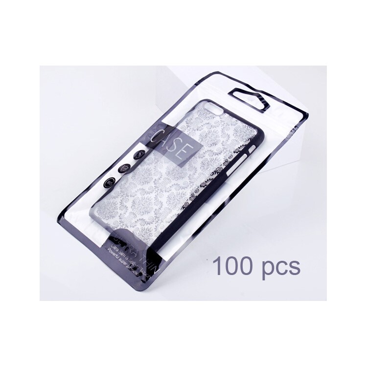 100PCS Saco Universal Do Telefone Móvel OPP PVC Pacote Saco Tamanho: 21.5x12cm - Preto-1