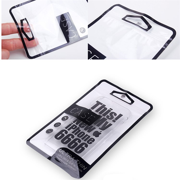 100PCS Saco Universal Do Telefone Móvel OPP PVC Pacote Saco Tamanho: 21.5x12cm - Preto-4