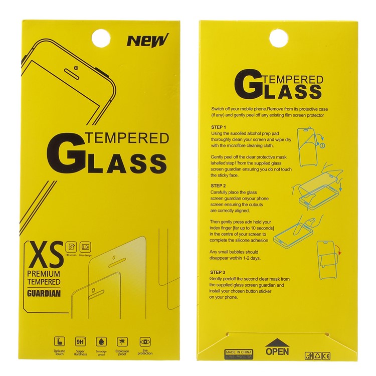 100Pcs/Set Universal Tempered Glass Screen Protector Paper Packaging Boxes, Size: 185 x 85mm - Yellow-1