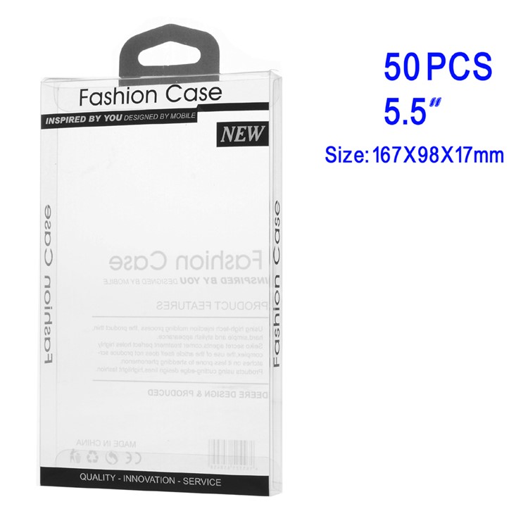 50Pcs/Lot Transparent Plastic Phone Case Package Box for iPhone 6s Plus-1