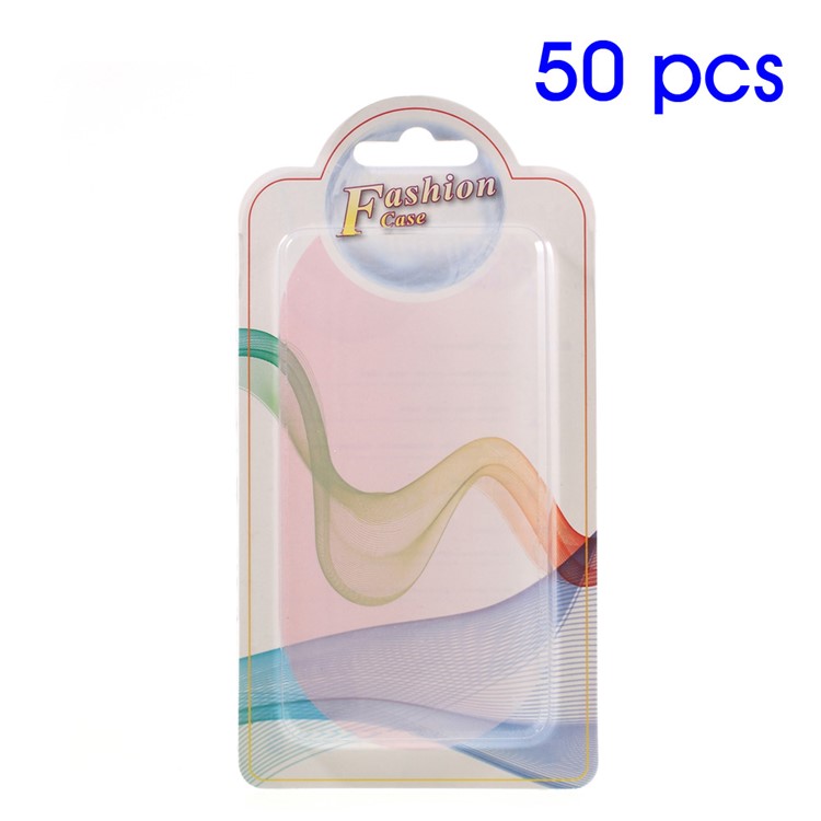 50Pcs Paper + Plastic Package Box for iPhone 7 Plus Back Case 160 x 80 x 10mm - Waves-1