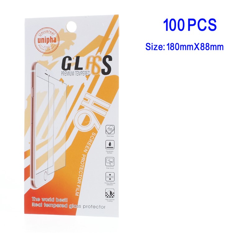100Pcs/Set Universal Cellphone Tempered Glass Screen Film Packing Box, Size: 180 x 88mm - Style A-1
