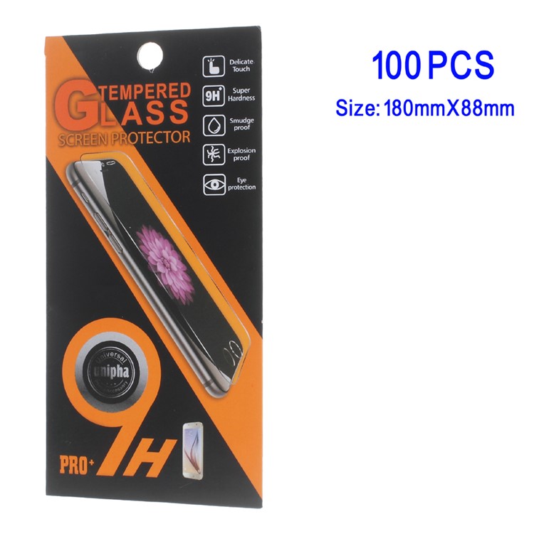 100Pcs/Set Universal Cellphone Tempered Glass Screen Guard Packaging, Size: 180 x 88mm - Style B-1