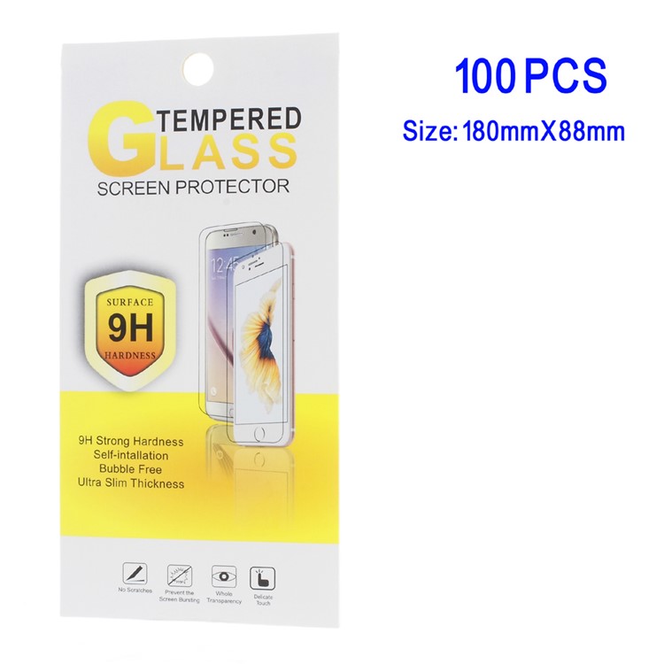 100Pcs/Set Universal Packaging Box for Smartphone Tempered Glass Screen Guard - Style E-1