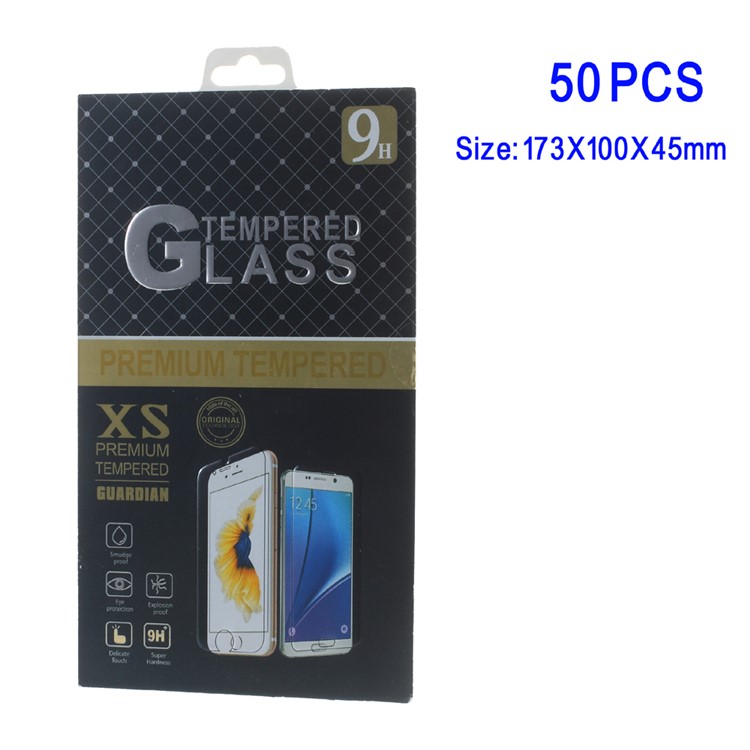 50Pcs/Set Paper Retail Tempered Glass Protector Package Box for Samsung Galaxy Note 7 / iPhone 6s Plus - Black-1