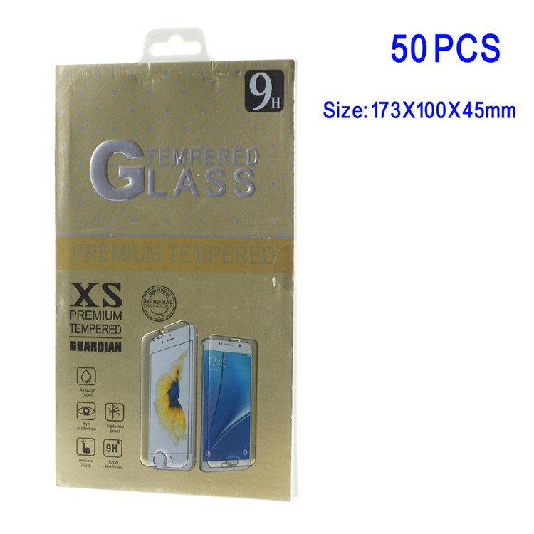50Pcs/Set Durable Paper Retail Package Box for Samsung Galaxy Note 7 Tempered Glass Protector - Gold Color-1
