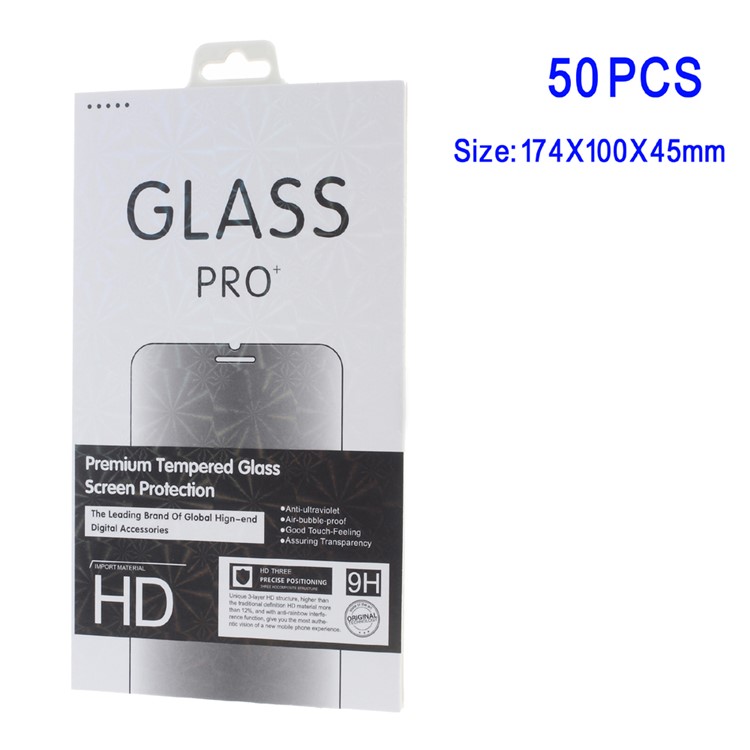 50Pcs/Set Tempered Glass Screen Film Packing Box for iPhone 6s/Samsung Note7 Etc - White-1
