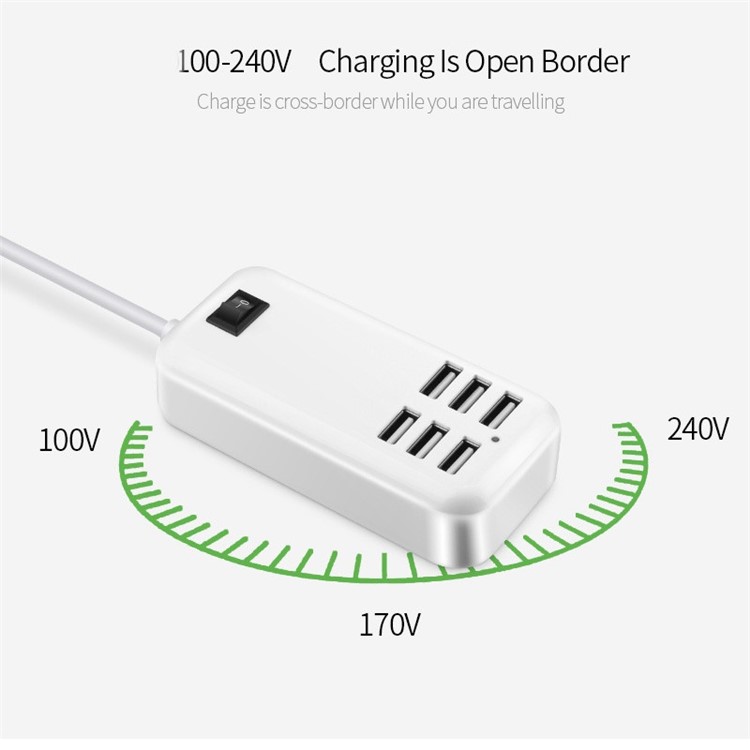 Portable Travel 20W 5V 4A 6 USB Ports Smart Charger - EU Plug-11
