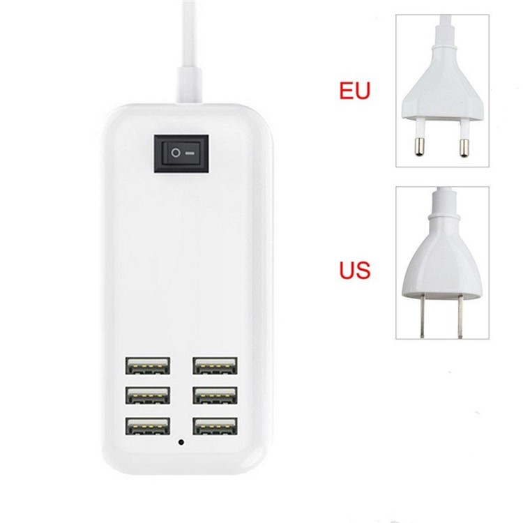 Portable Travel 20W 5V 4A 6 USB Ports Smart Charger - EU Plug-14