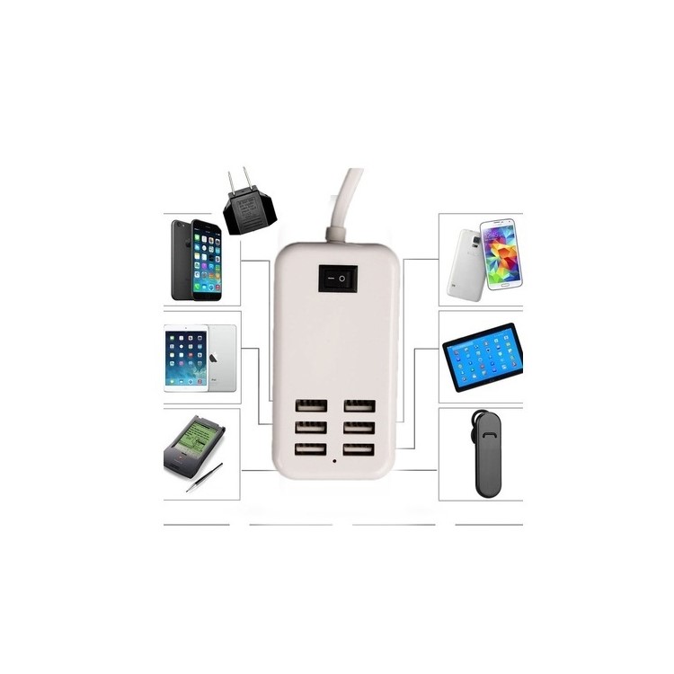 Portable Travel 20W 5V 4A 6 USB Ports Smart Charger - EU Plug-18