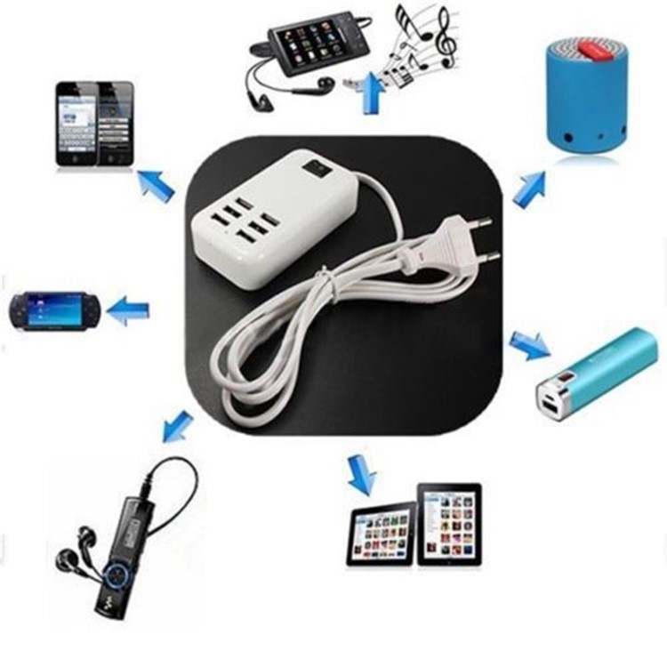 Portable Travel 20W 5V 4A 6 USB Ports Smart Charger - EU Plug-24