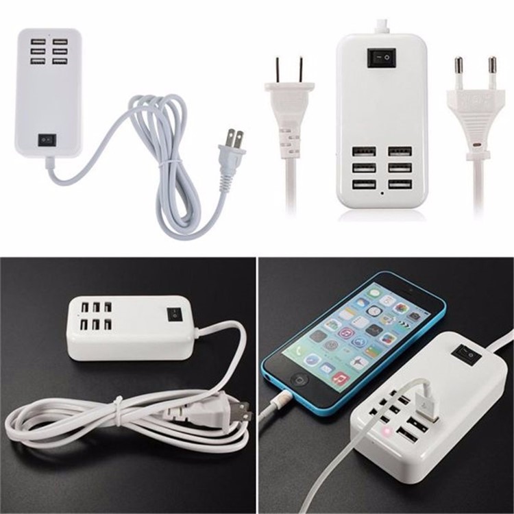 Portable Travel 20W 5V 4A 6 USB Ports Smart Charger - EU Plug-4