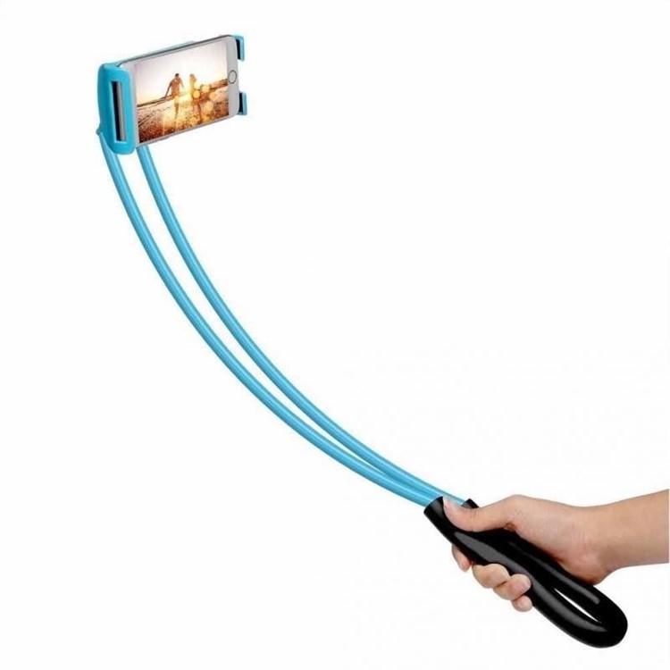 Lazy Hanging Neck Phone Stand Smartphone Support Bracket Universal Desktop Mount - Blue-3