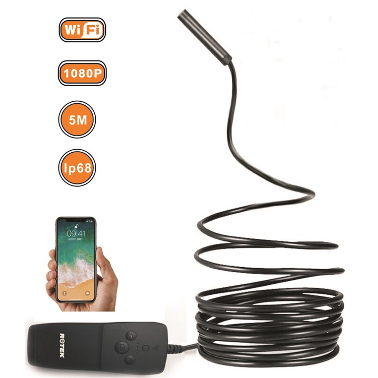 YPC110 10m WiFi Endoscope HD 1200P IP68 Waterproof Borescope Inspection Camera for iOS/Android/Mac/Windows - Yellow-1