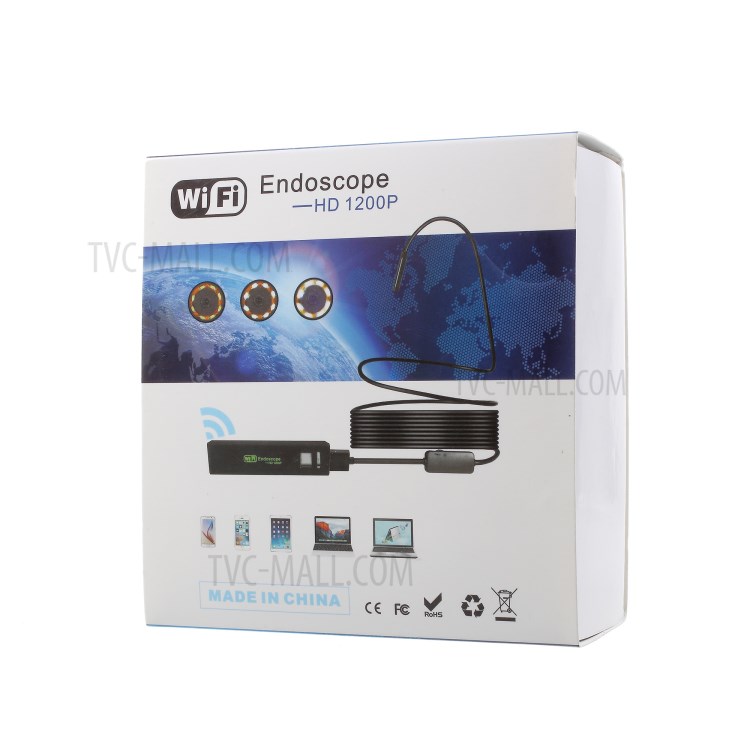 YPC110 10m WiFi Endoscope HD 1200P IP68 Waterproof Borescope Inspection Camera for iOS/Android/Mac/Windows - Yellow-11