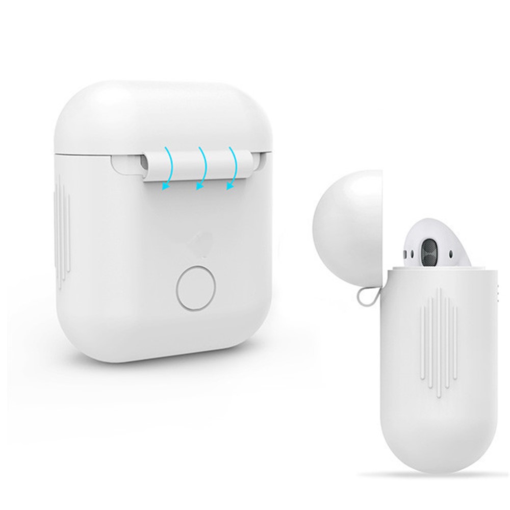 Lankilin защитный силиконовый чехол с ремешком для airpods наушники airpods apple зарядки случае - белый