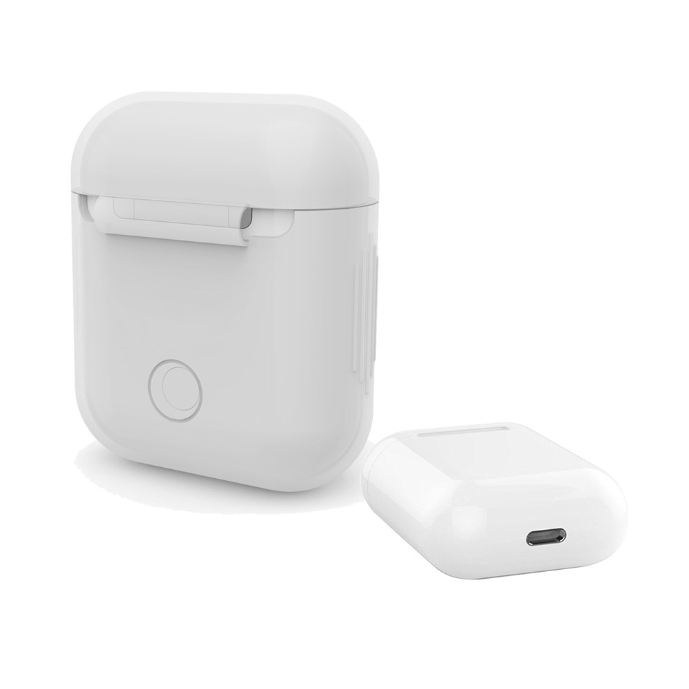 LANKILIN Protective Silicone AirPods Cover with Earphone Strap for Apple AirPods Charging Case - White-10