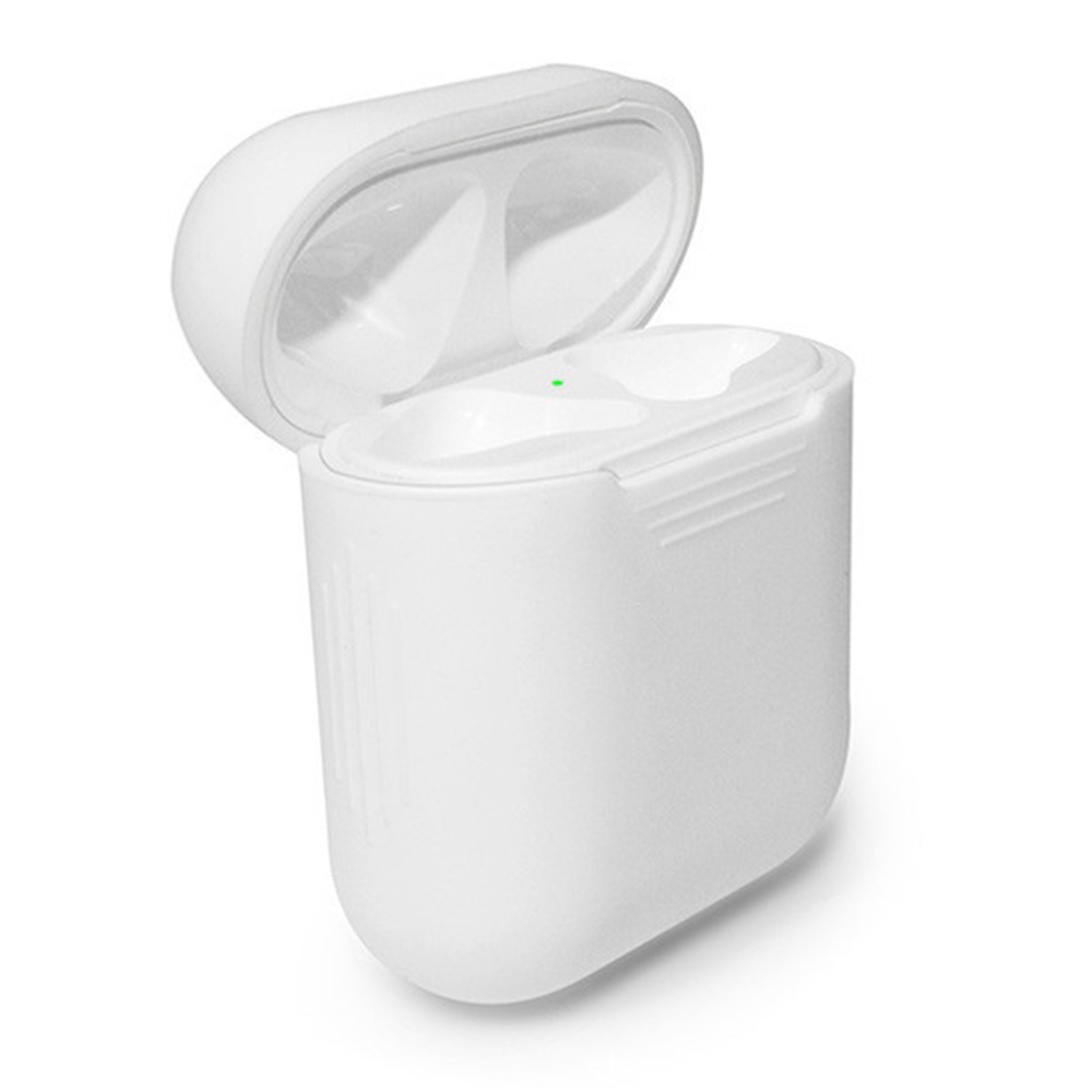 LANKILIN Protective Silicone AirPods Cover with Earphone Strap for Apple AirPods Charging Case - White-2