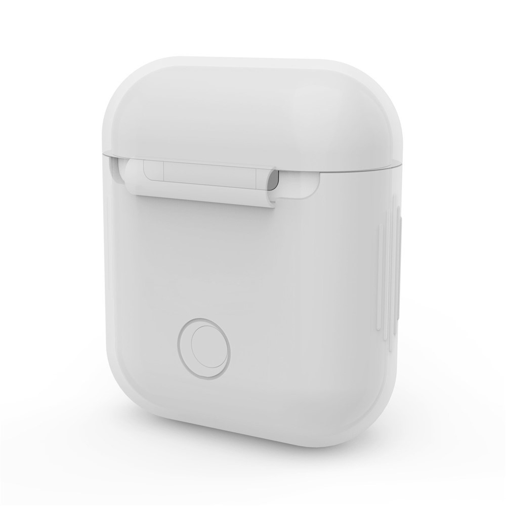 LANKILIN Protective Silicone AirPods Cover with Earphone Strap for Apple AirPods Charging Case - White-4