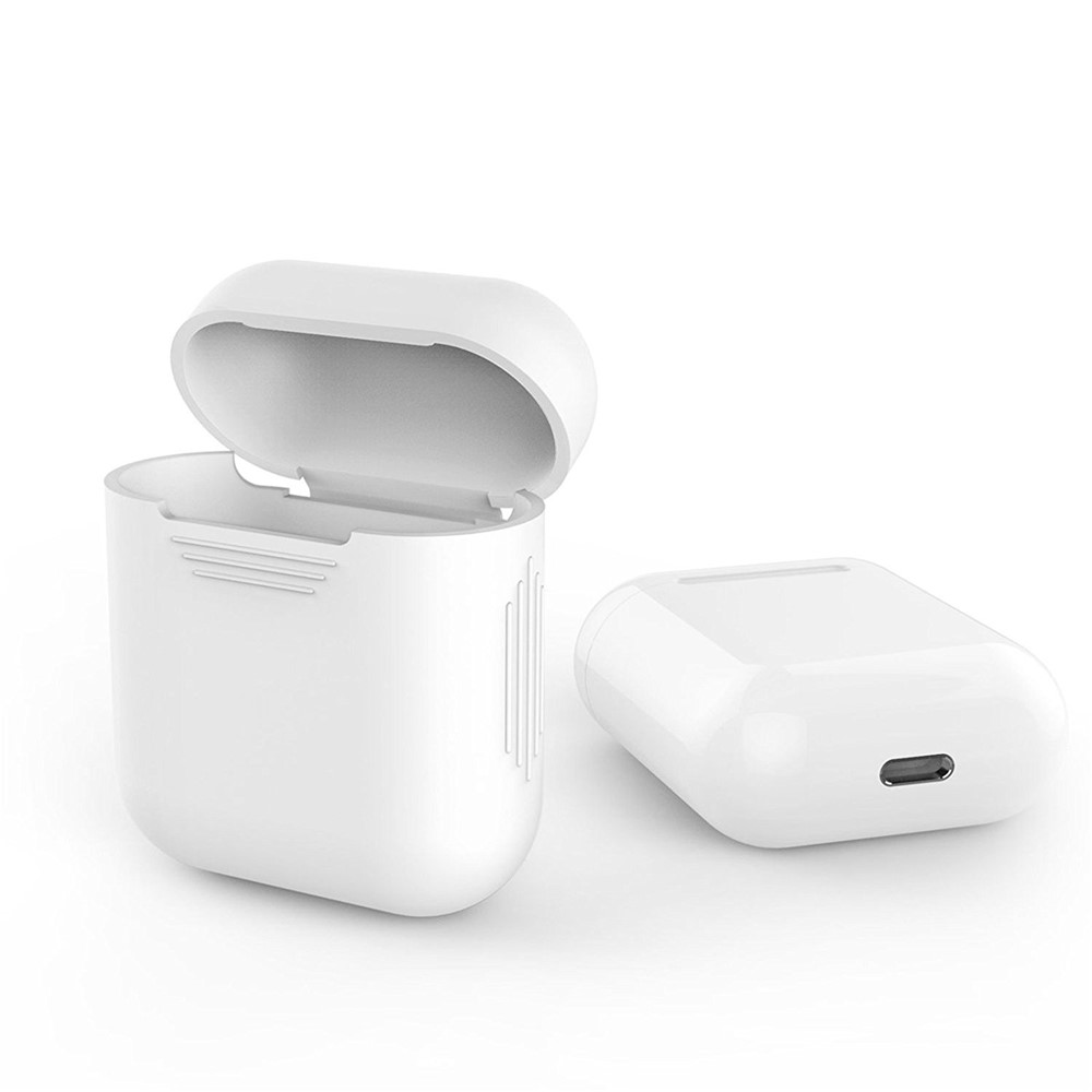LANKILIN Protective Silicone AirPods Cover with Earphone Strap for Apple AirPods Charging Case - White-5
