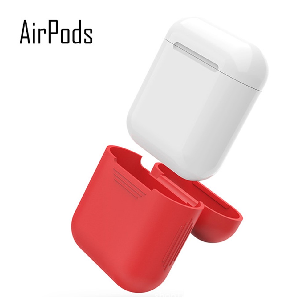 LANKILIN Silicone Shock-proof Protective Cover for Apple AirPods Charging Case - Red-4