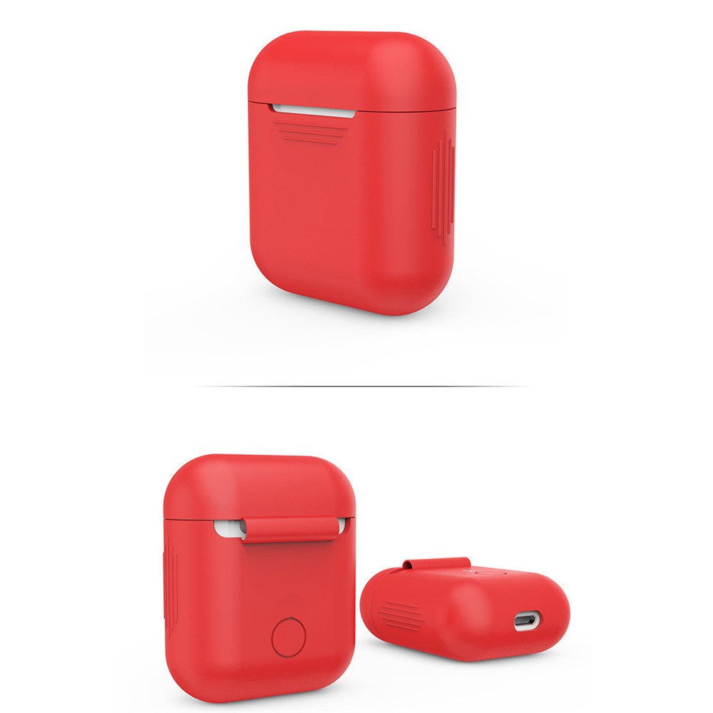 LANKILIN Silicone Shock-proof Protective Cover for Apple AirPods Charging Case - Red-5
