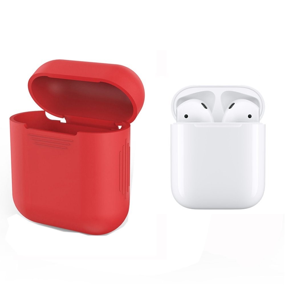 LANKILIN Silicone Shock-proof Protective Cover for Apple AirPods Charging Case - Red-6