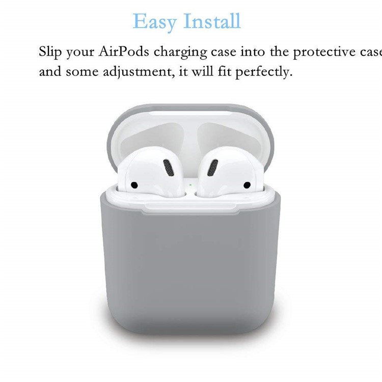 LANKILIN Shock-proof Silicone Shell Case for Apple AirPods Charging Case - Grey-3