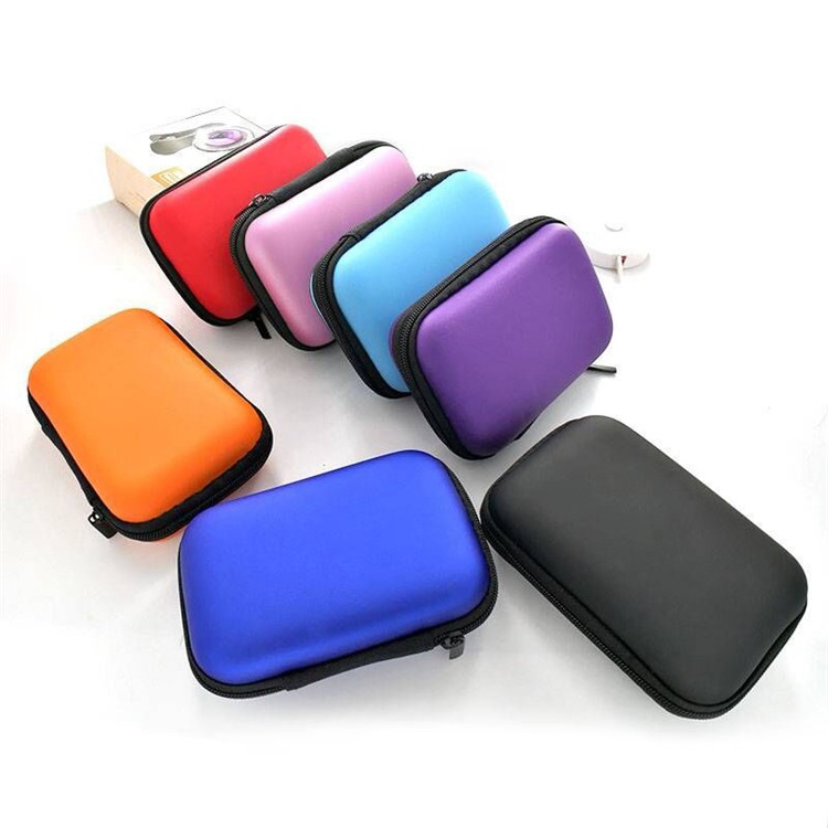 Retângulo Portátil Zipper EVA Fone De Ouvido Cabo De Armazenamento De Dados - Laranja-2