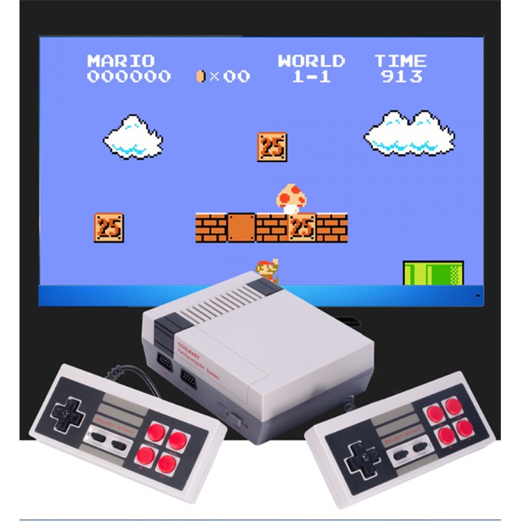RS-38 Mini TV Handheld Game Consoles Dual Control Childhood Game Consoles with 500 Games Support PAL & NTSC - UK Plug-1