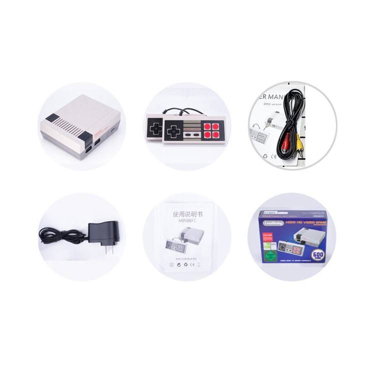 RS-38 Mini TV Handheld Game Consoles Dual Control Childhood Game Consoles with 500 Games Support PAL & NTSC - UK Plug-2