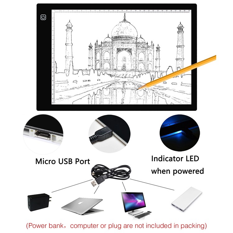 A4 LED Tracing Light Box with 3 Modes Light Adjustments-6
