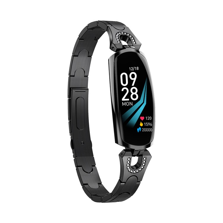 AK16 Women Smart Band Fitness Bracelet Heart Rate Monitor Blood Pressure Watch - Black