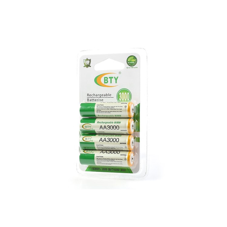4PCS BTY 1.2V 3000mAh AA Ni-MH Rechargeable Batteries-4