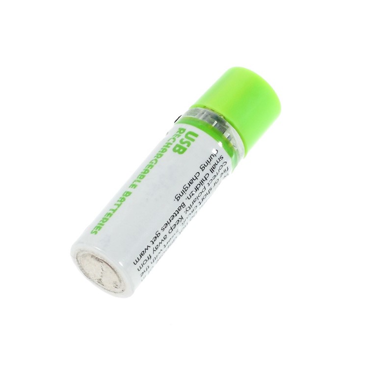 2PCS Ni-MH AA Rechargeable USB Battery Batteries 1.2V 1450mAh - Green-3