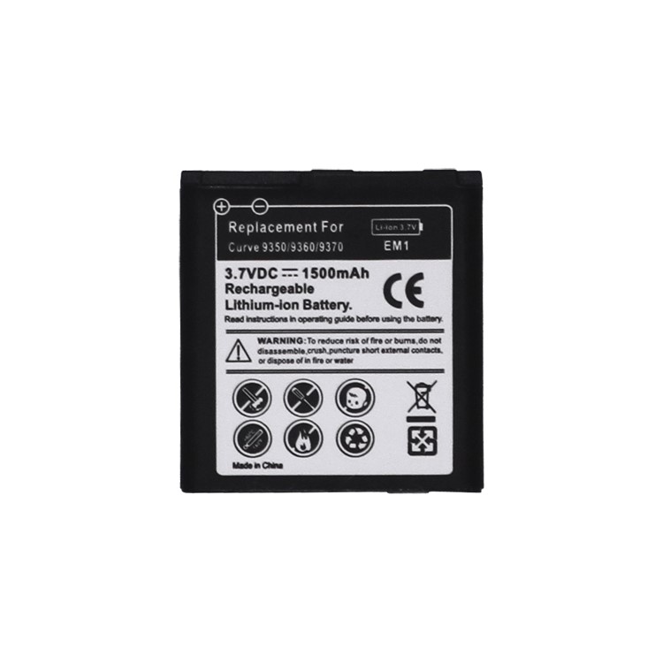 E-M1 Battery Replacement for BlackBerry Curve 9350 9360 9370 1500mAh (Built-in Decode Chip)-1